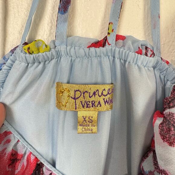 Princess Vera Wang Juniors Blue Floral Double Slit Strappy Maxi Dress - Picture 9 of 11